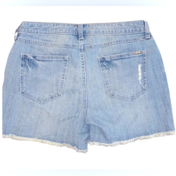 Jennifer Lopez Blue Jean Shorts Distressed Mid-Rise - Picture 4 of 4